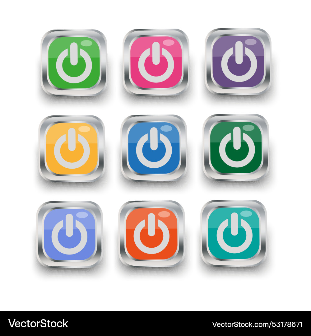 Volumetric power buttons computer tech Volumetric power buttons computer tech vector image