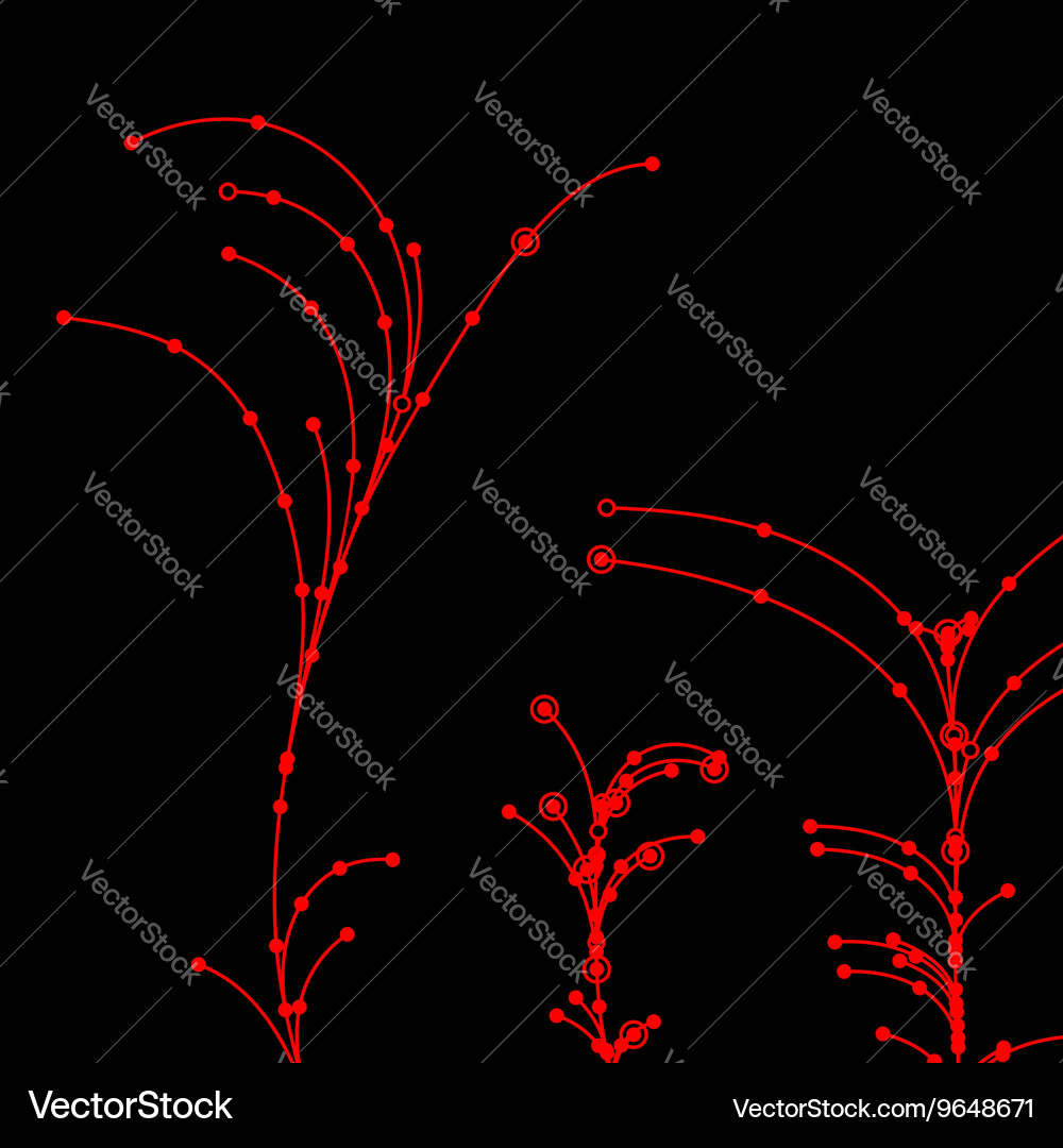 Wire grid trees made of connected dots Vector Image