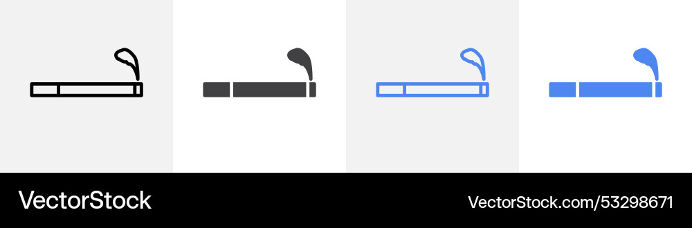 Zigaretten-Symbol-Set verwenden für Web-ui oder App Vektorbild