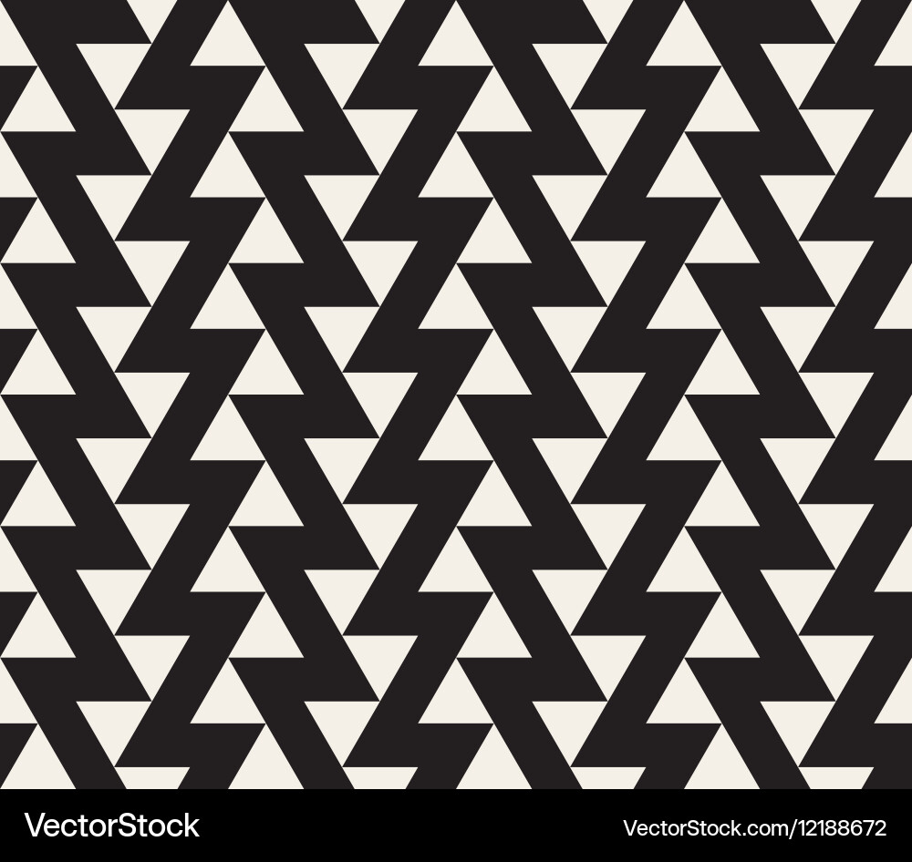 Black and White Zigzag Triangle Pattern vector image