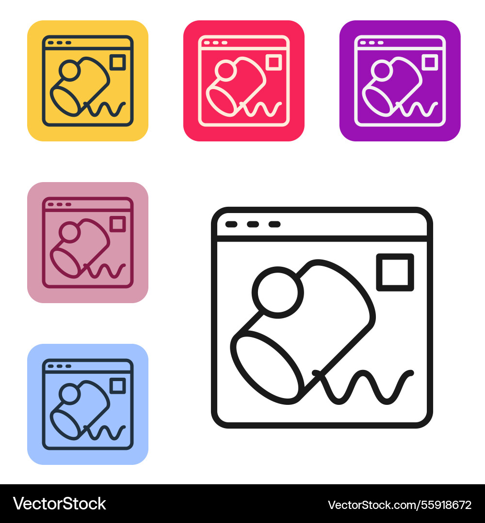 Black line data visualisation icon isolated Black line data visualisation icon isolated vector image