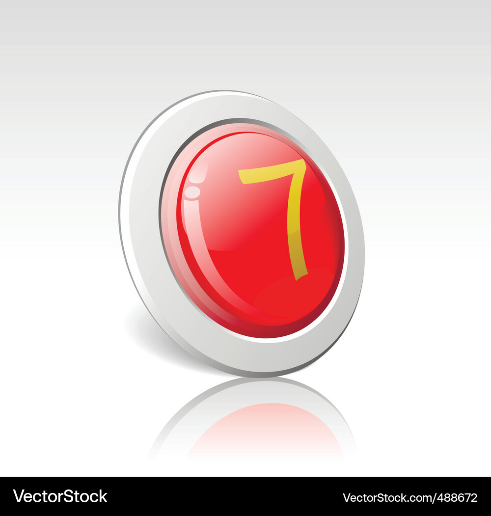 Button with the number 7 Vector Image