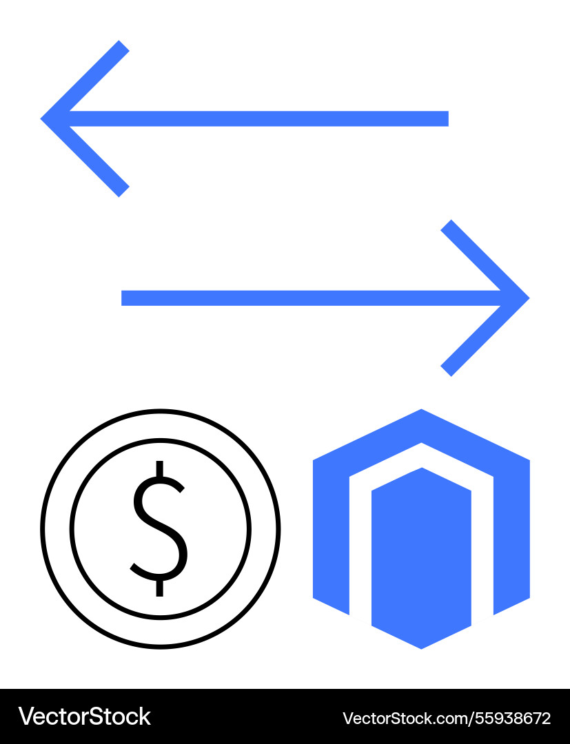 Exchange process concept with bidirectional arrows Exchange process concept with bidirectional arrows Vector Image