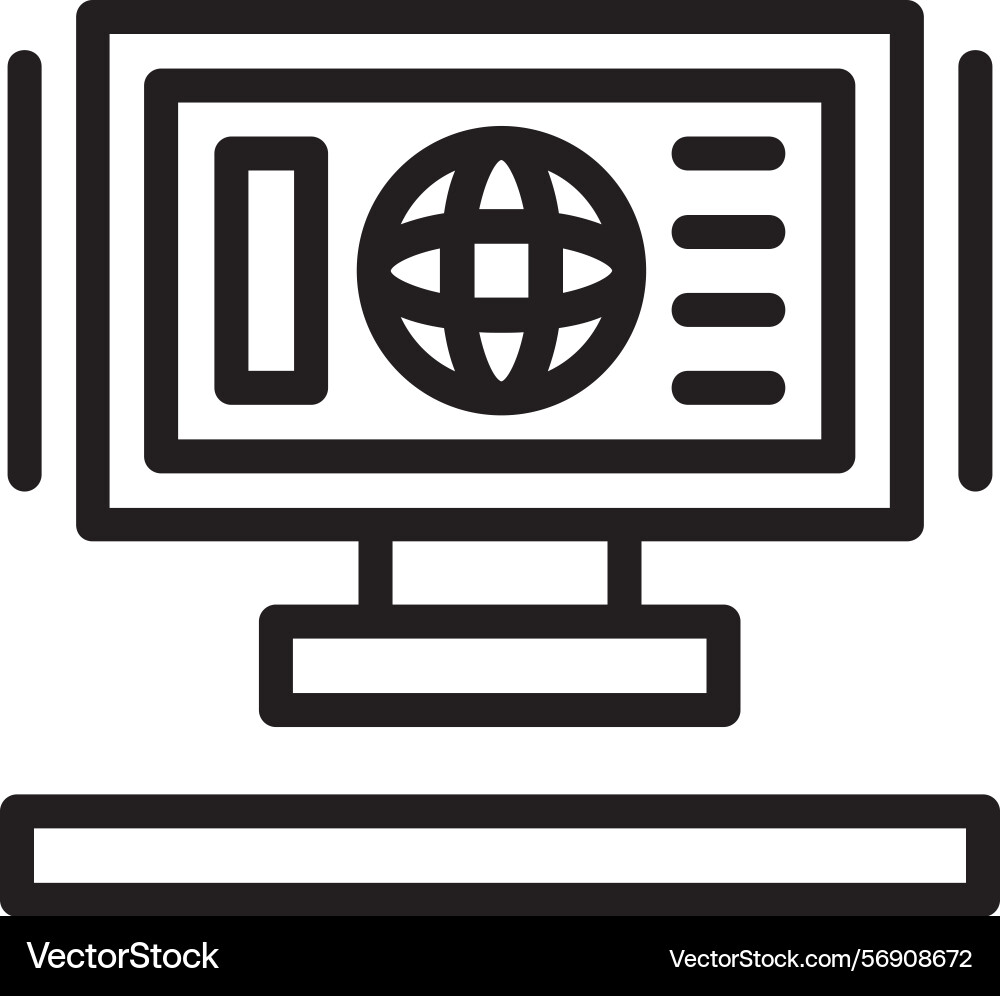 Globe linear style icon design Vector Image