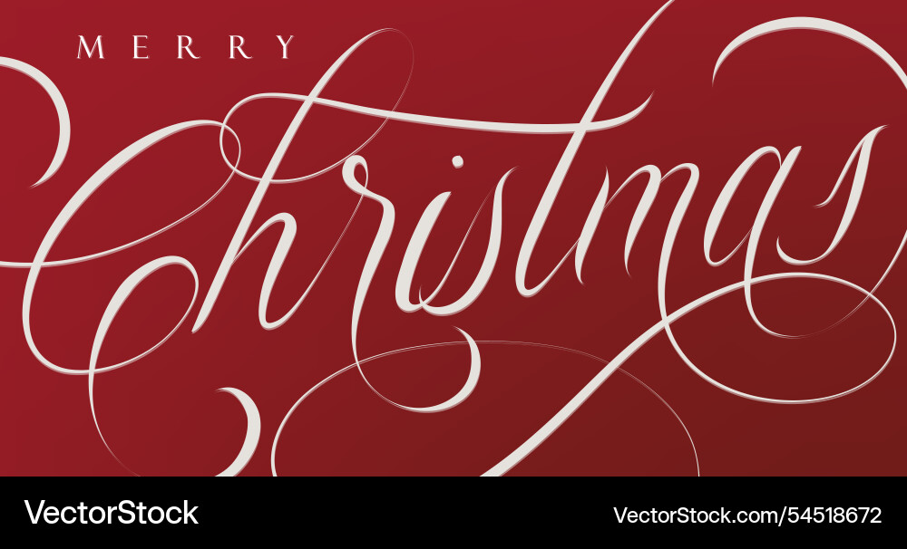 Merry christmas handwritten calligraphic lettering