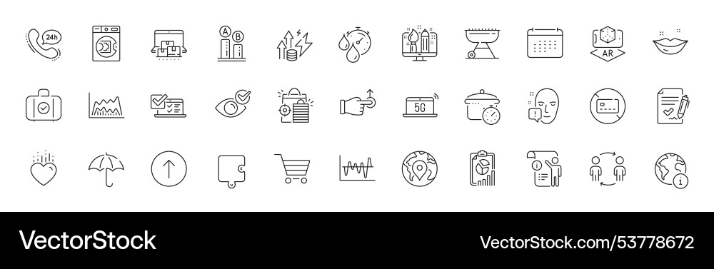 Online storage puzzle and pin line icons for web Online storage puzzle and pin line icons for web vector image