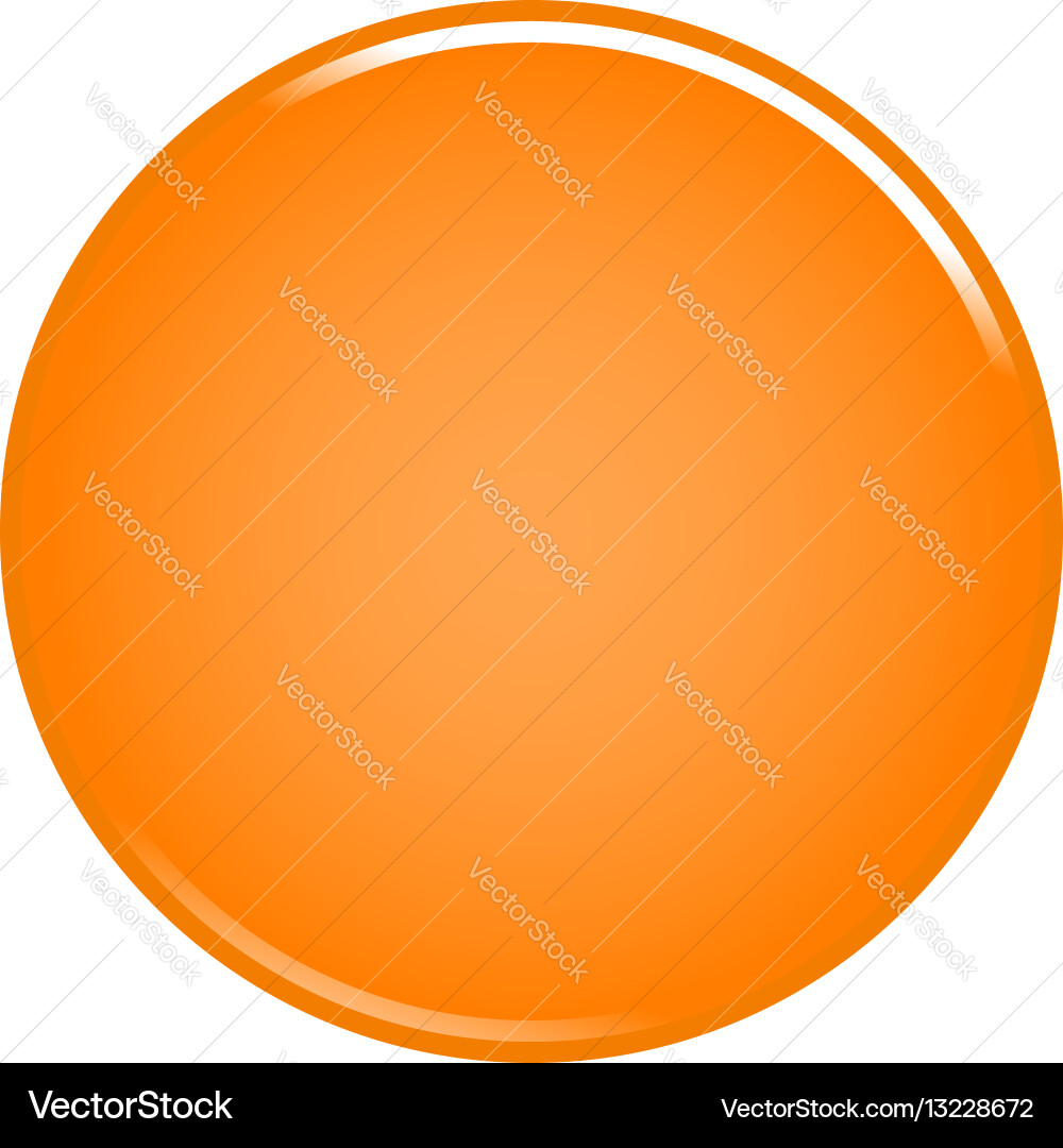 Orange circle button blank web internet icon vector image