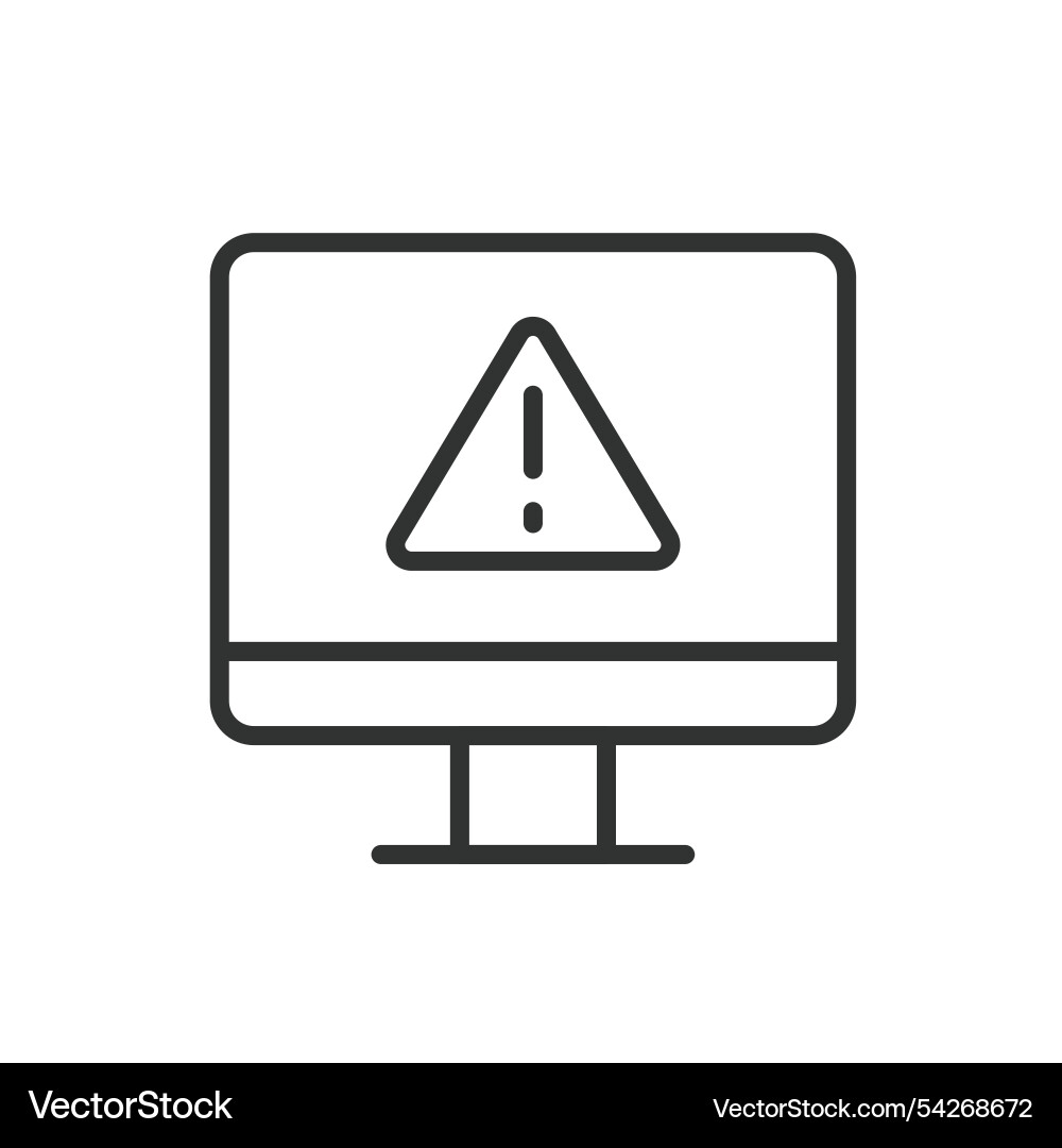 Pc errors icon in line design computer Pc errors icon in line design computer vector image