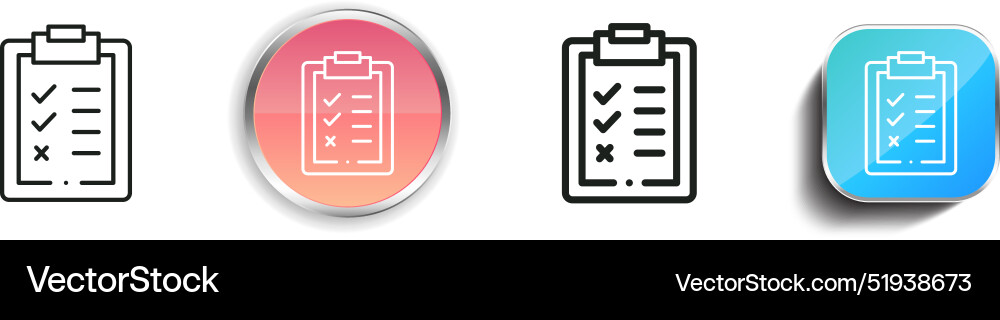 Briefing icon thin linear regular and button Vector Image