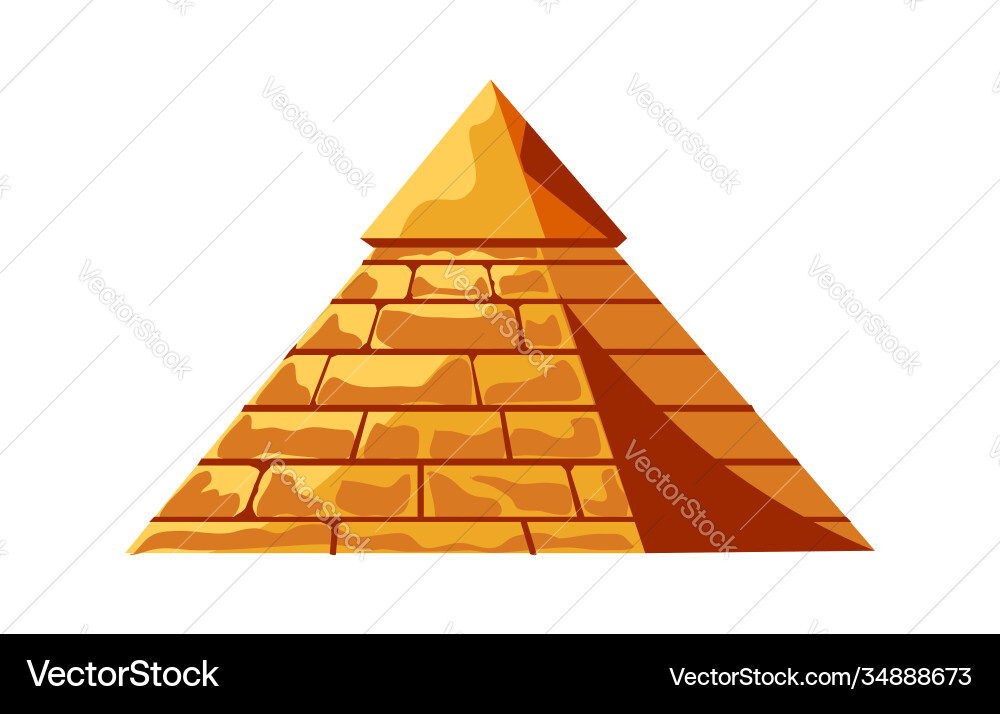 Egyptian pyramid from golden sand blocks tomb vector image