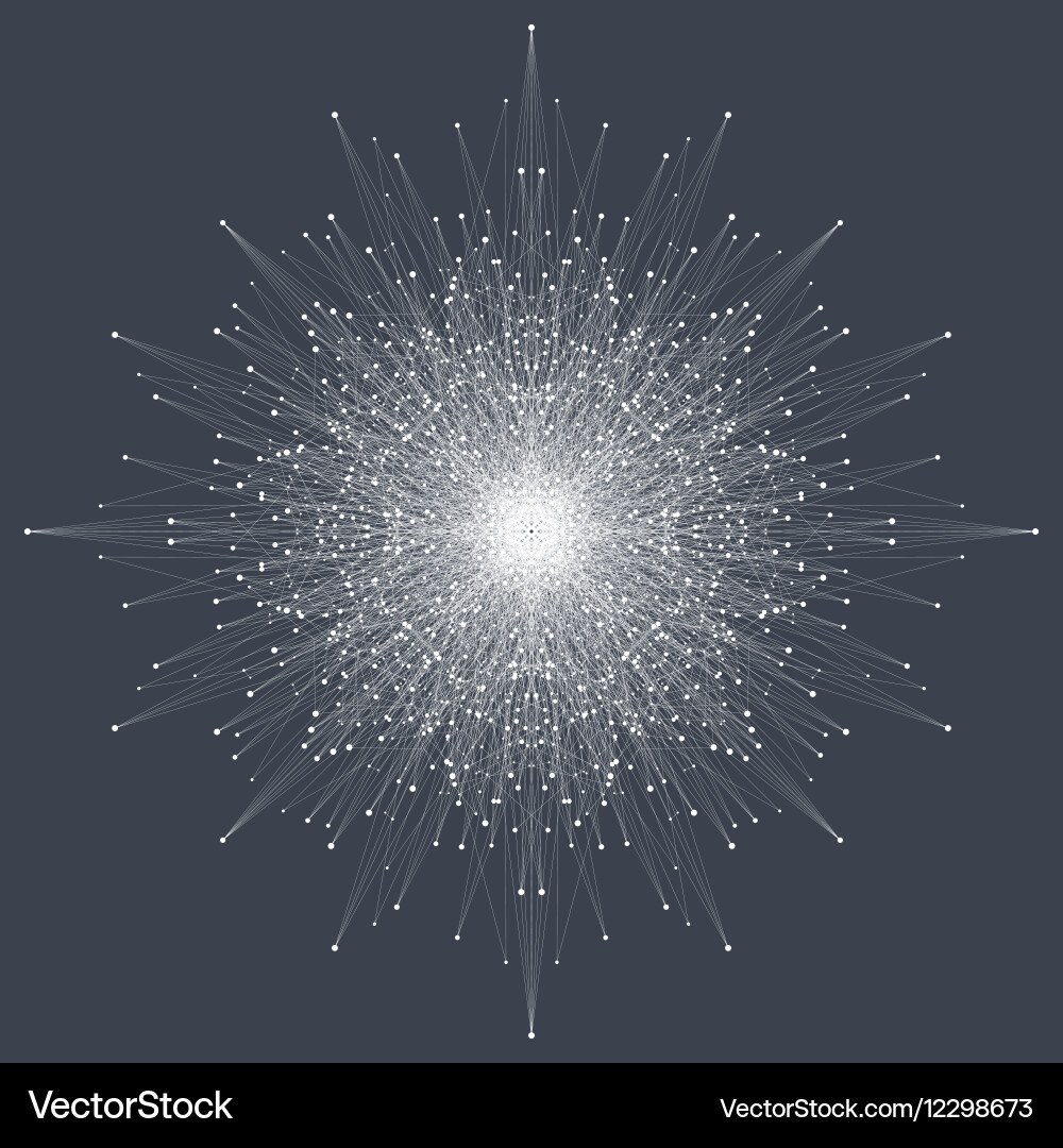 Fractal element with compounds lines and dots big vector image