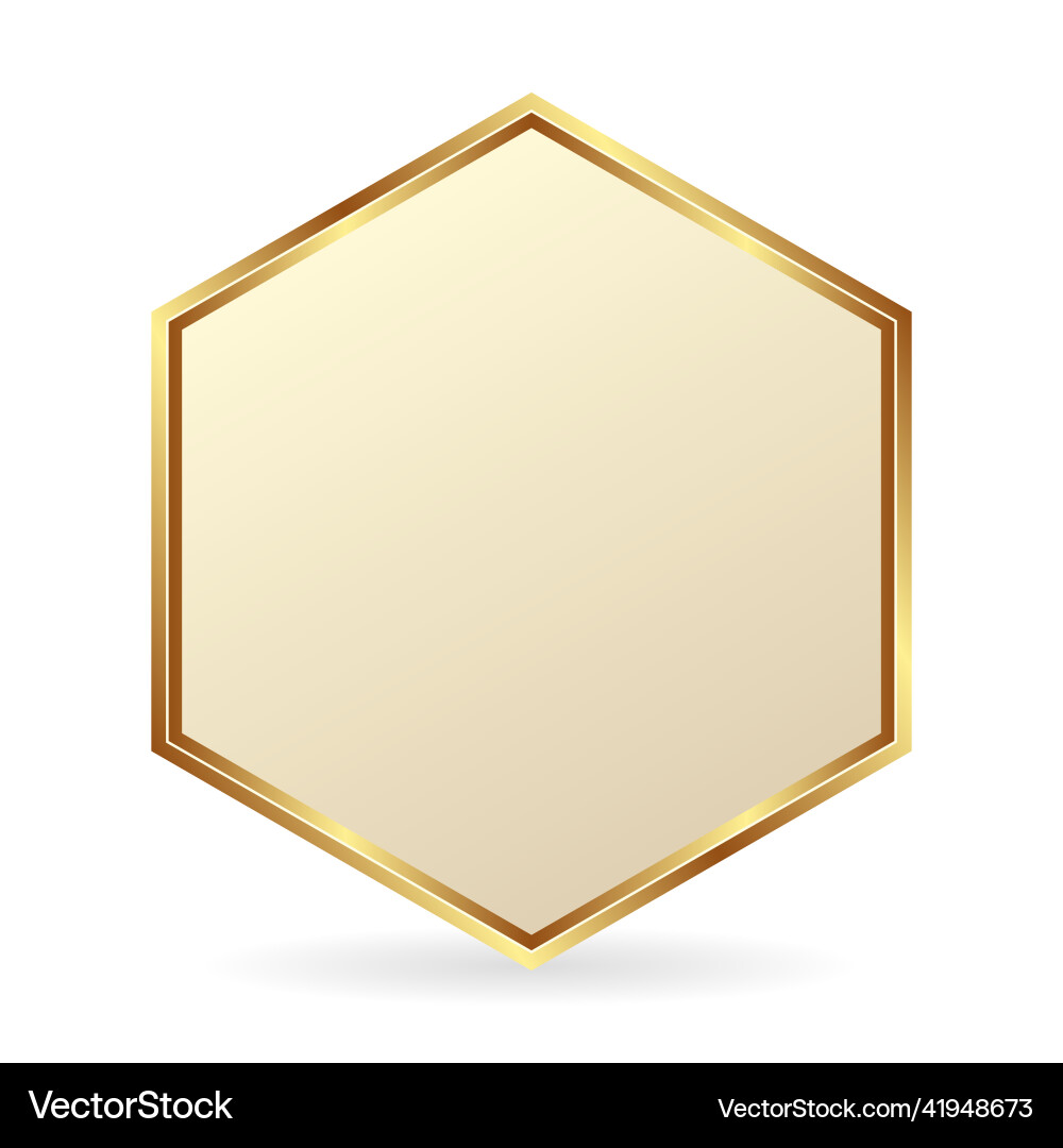 Golden Hexagonal Frame vector image