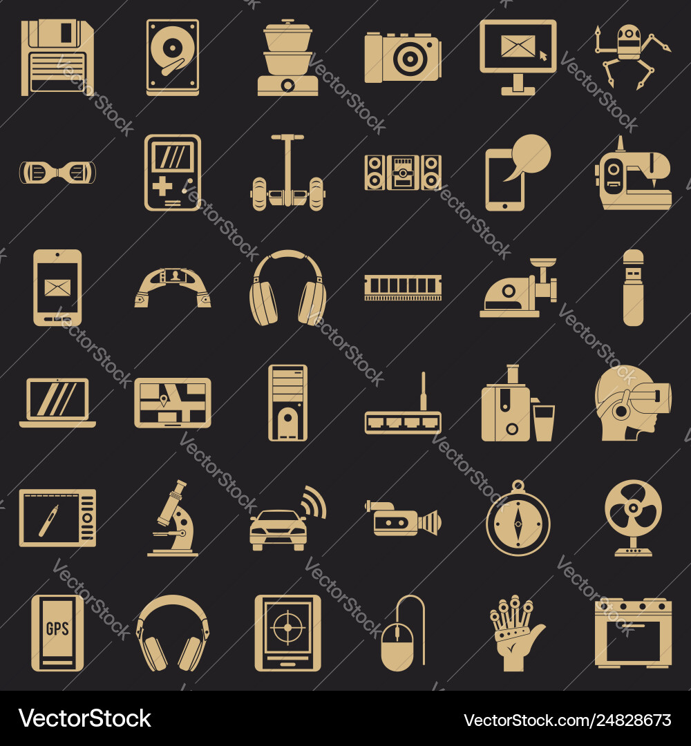 Modern device icons set simple style Vector Image