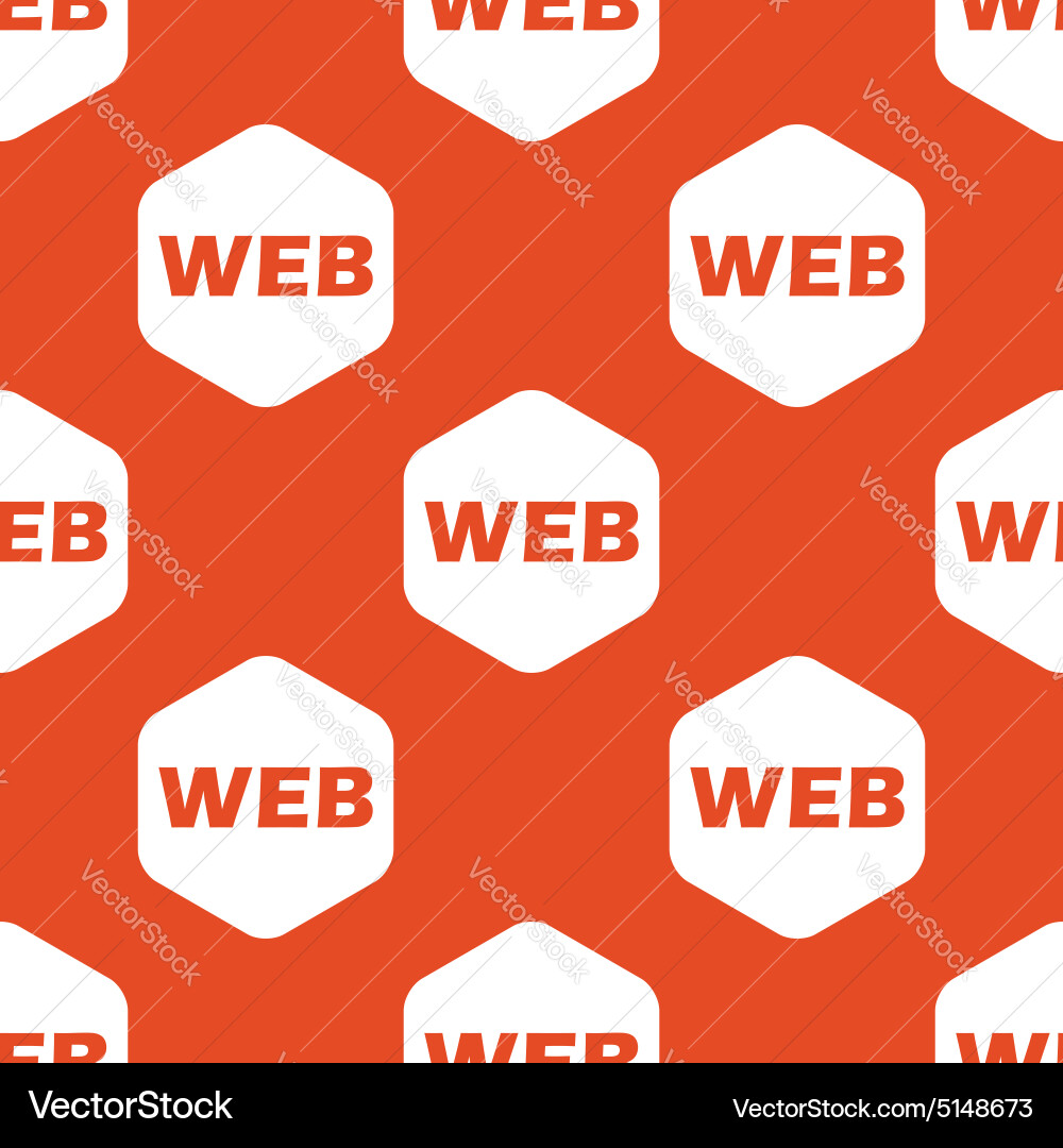 Orange hexagon web pattern Vector Image