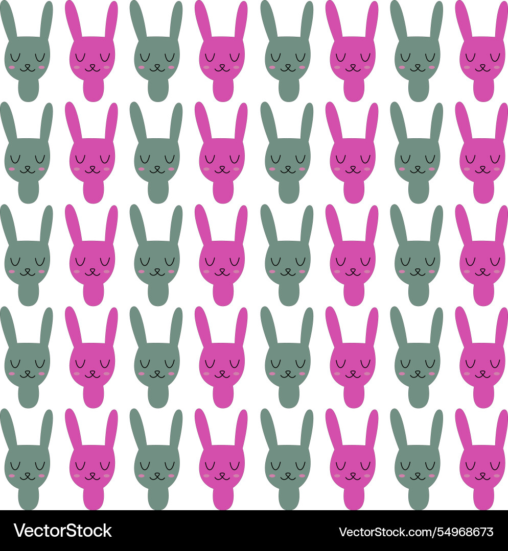 Spring bunnies design pattern texture vector image