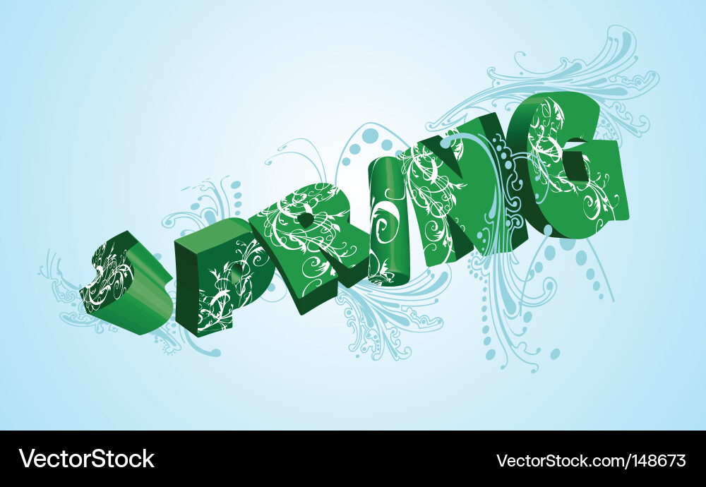 Spring text vector image