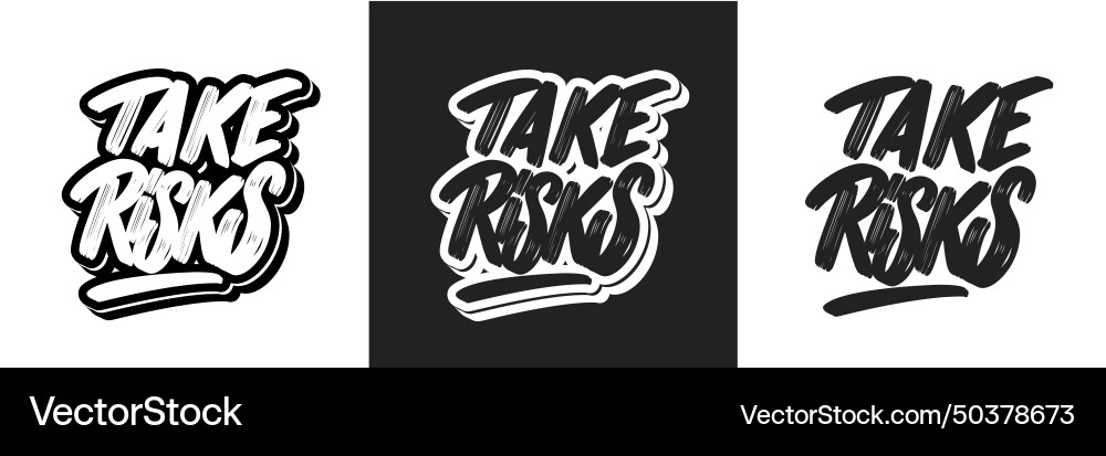 Take risks handwritten letterings Royalty Free Vector Image