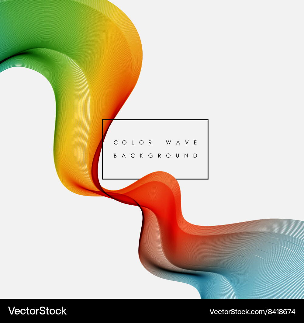 Abstract color wave design element vector image