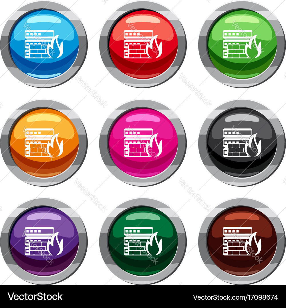 Database and firewall set 9 collection vector image