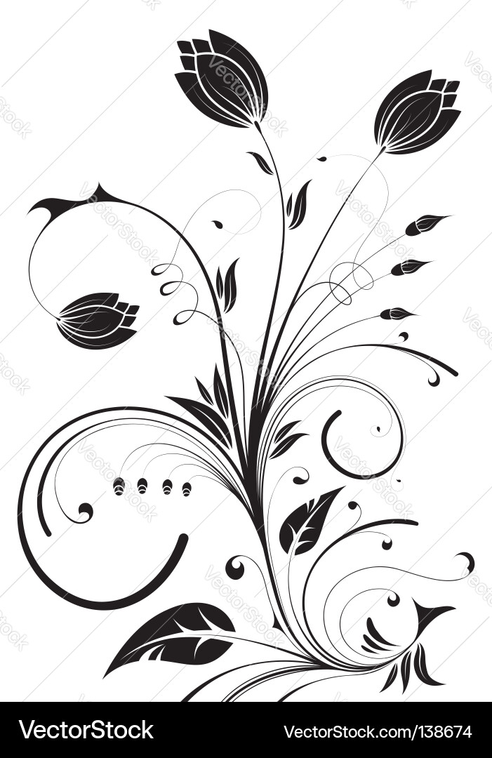 Floral Scroll Muster Vektorbild