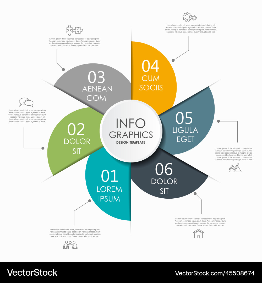 Infographic Template - Circular Data Vector Image
