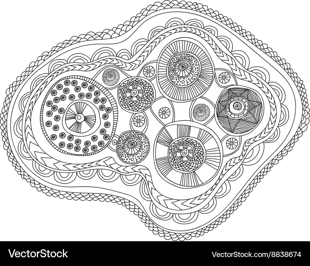 Intricate Circle Pattern - Zentangle Style vector image