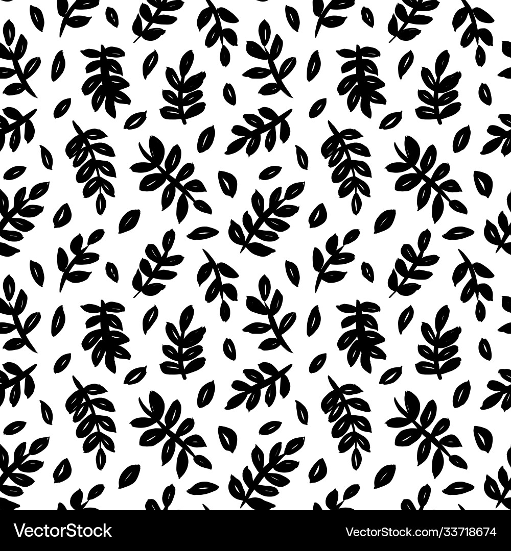 Leaves and branches seamless pattern Leaves and branches seamless pattern vector image