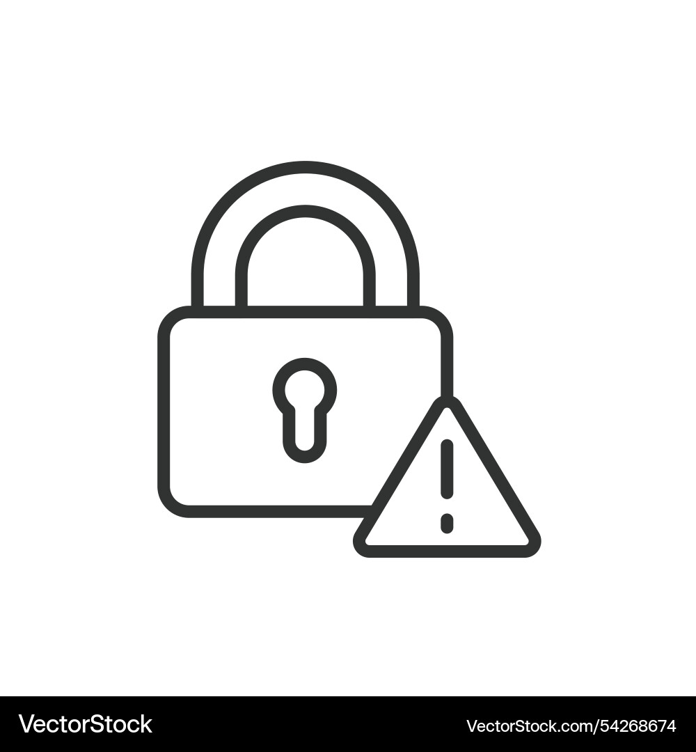 Lock errors icon in line design Lock errors icon in line design vector image