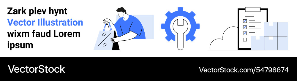 Man analyzing graph wrench inside gear Man analyzing graph wrench inside gear vector image