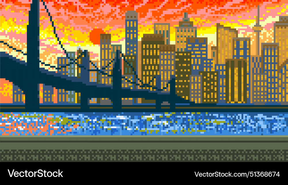 Modern city bridge and skyscrapers clouds Modern city bridge and skyscrapers clouds vector image