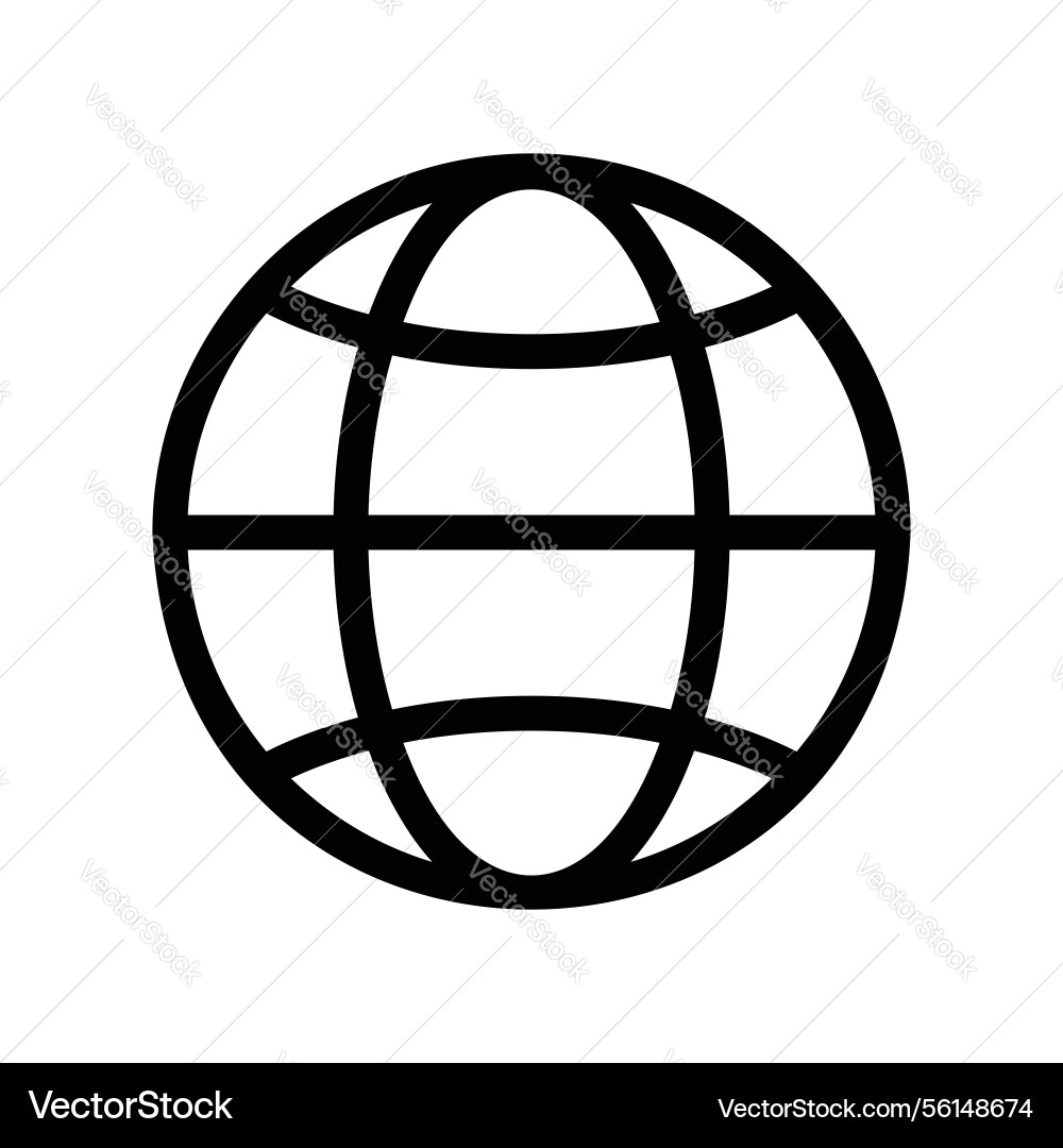 Outline globe symbol representing internet access vector image