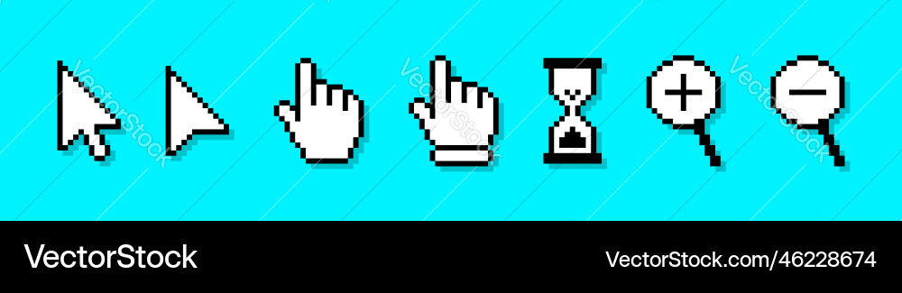 Pixel Cursor oder Computer Mauszeiger Icons Pixel Cursor oder Computer Mauszeiger Icons vektorbild