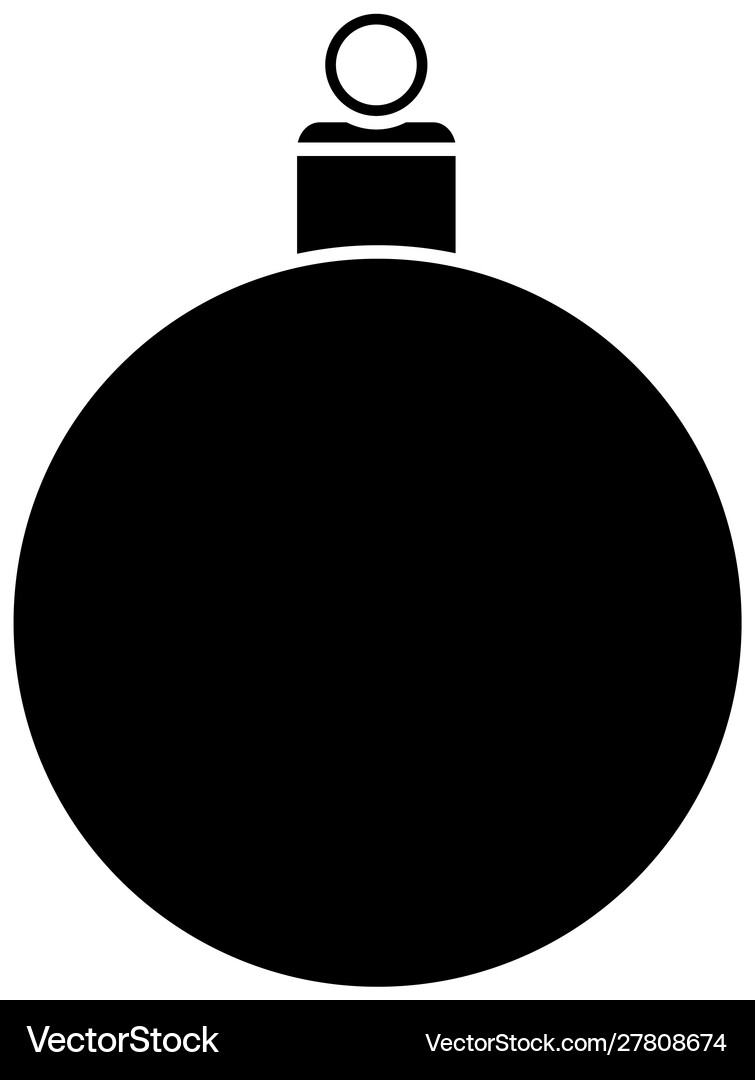 Silhouette ball christmas decoration isolated – Royalty-Free Vector |  VectorStock, image size:755x1080