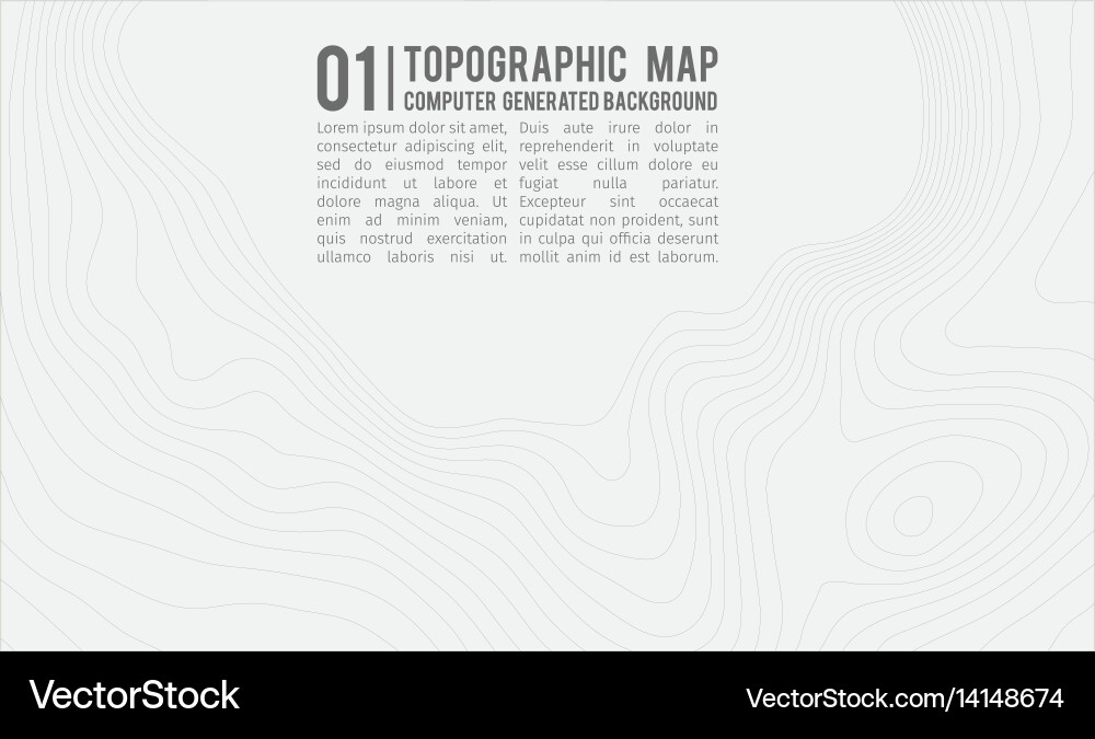 Topographic map background with space for copy Vector Image