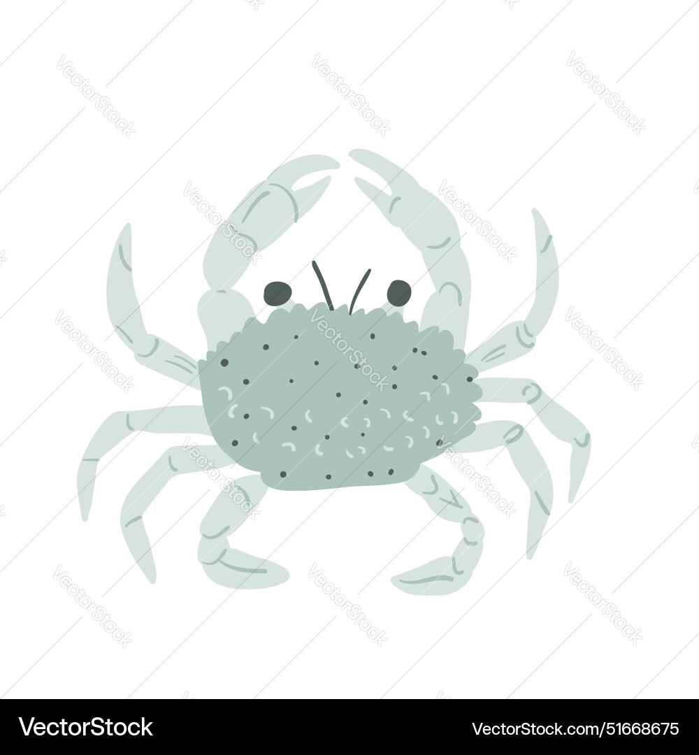 Blue crab isolated on white background marine Vector Image