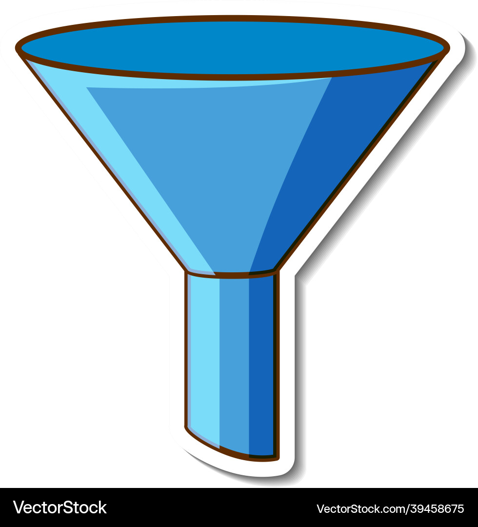 Blue funnel sticker on white background vector image