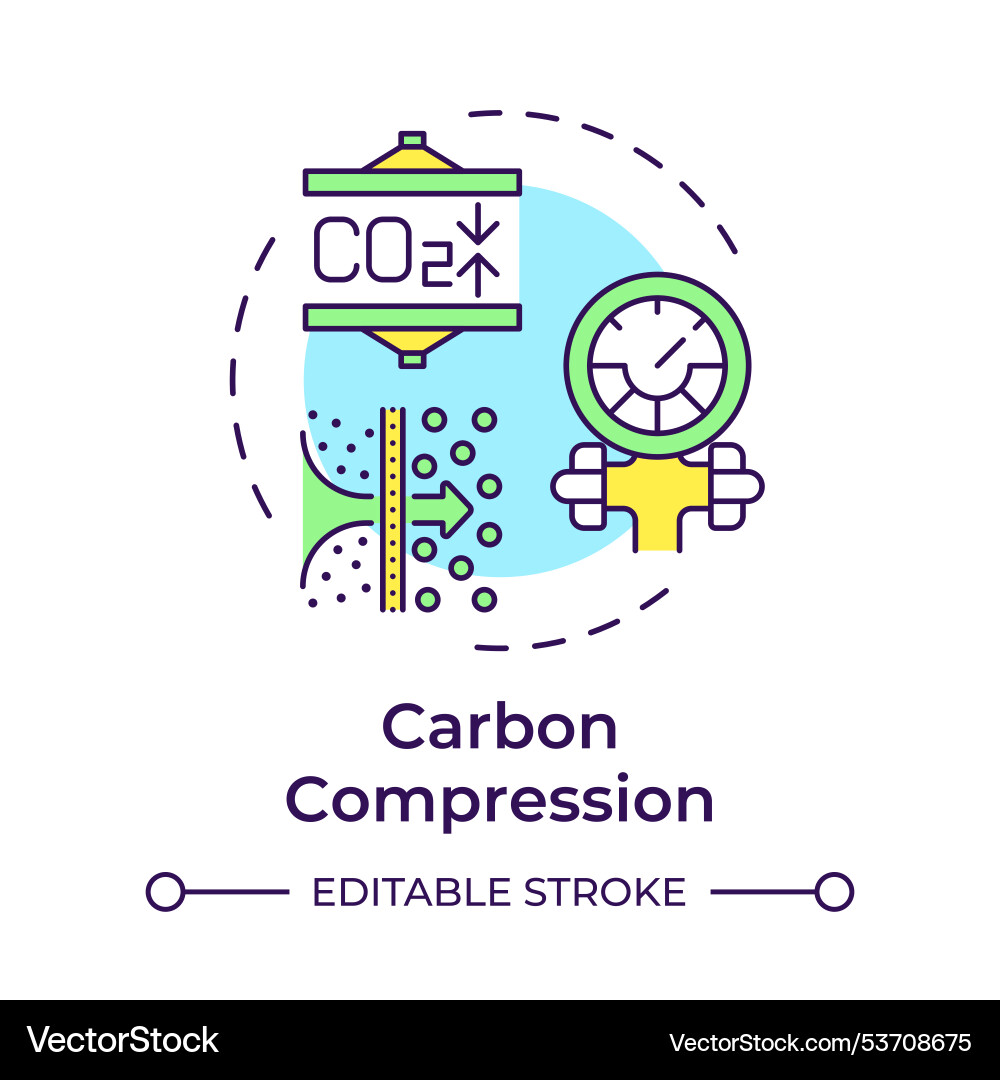 Carbon compression multi color concept icon Vector Image