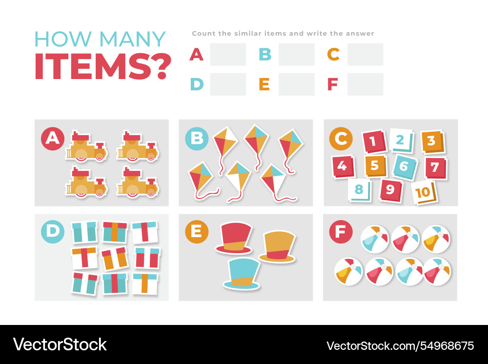 Creative colourful counting game Vector Image