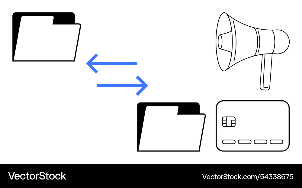 Data transfer between folders and entities Vector Image