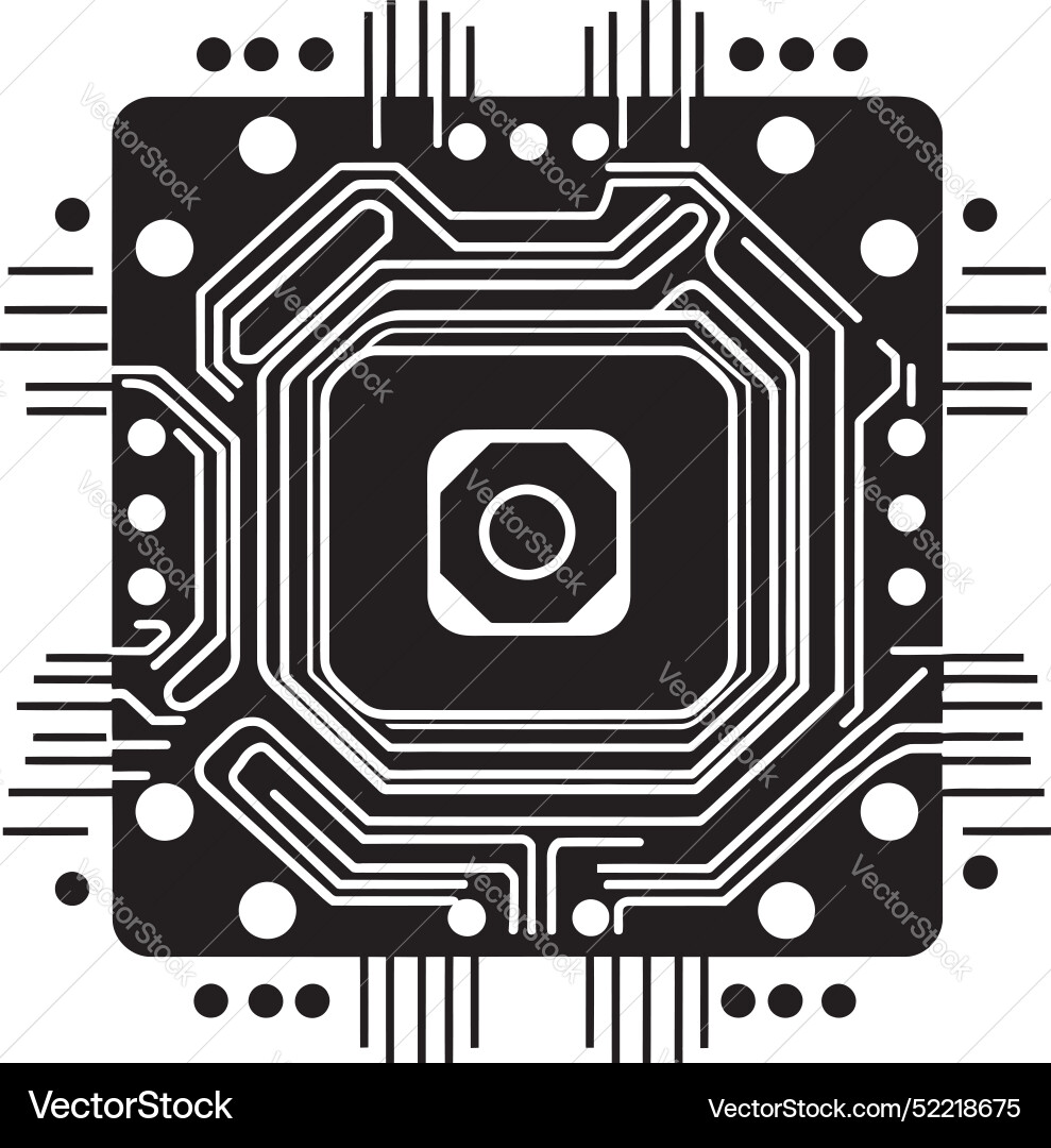 Electromatrix futuristic emblematic chip art Vector Image