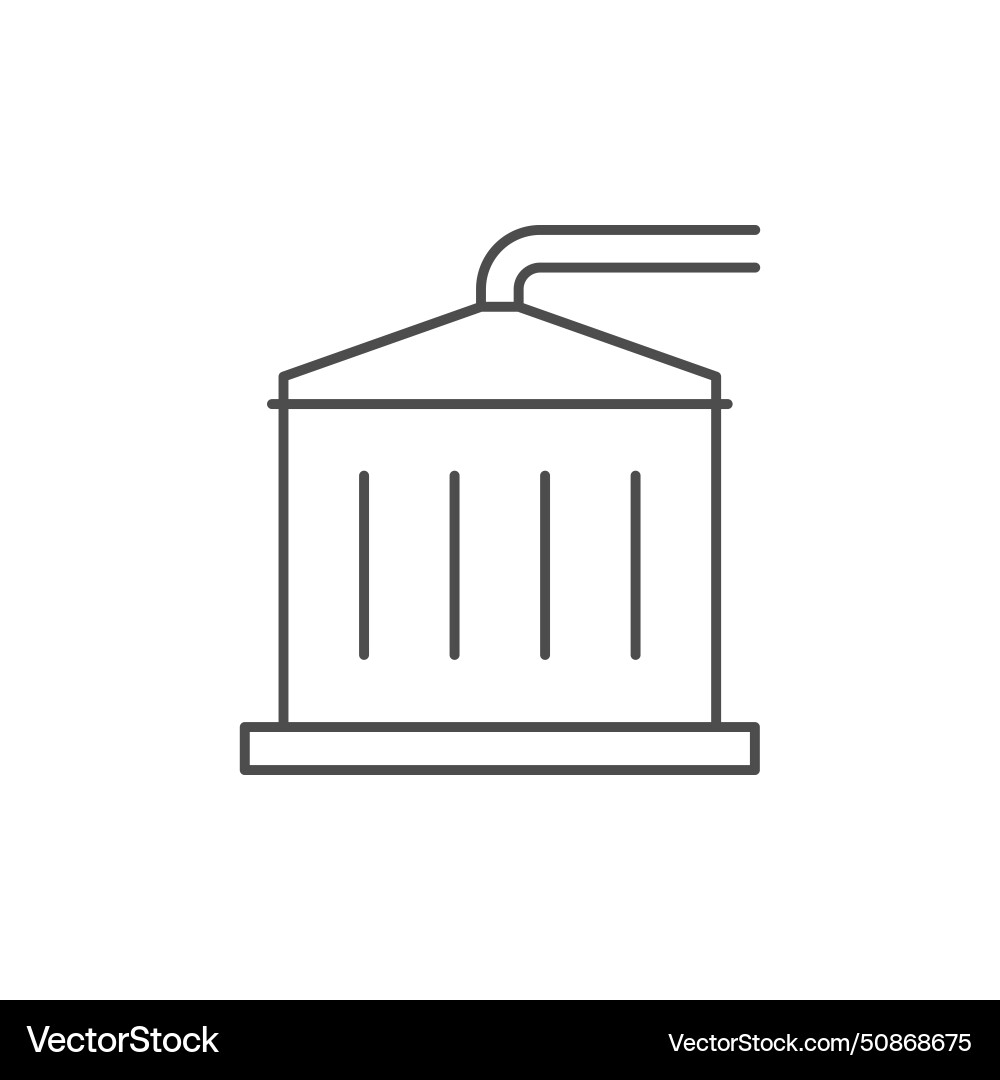 Grain silo line outline icon vector image