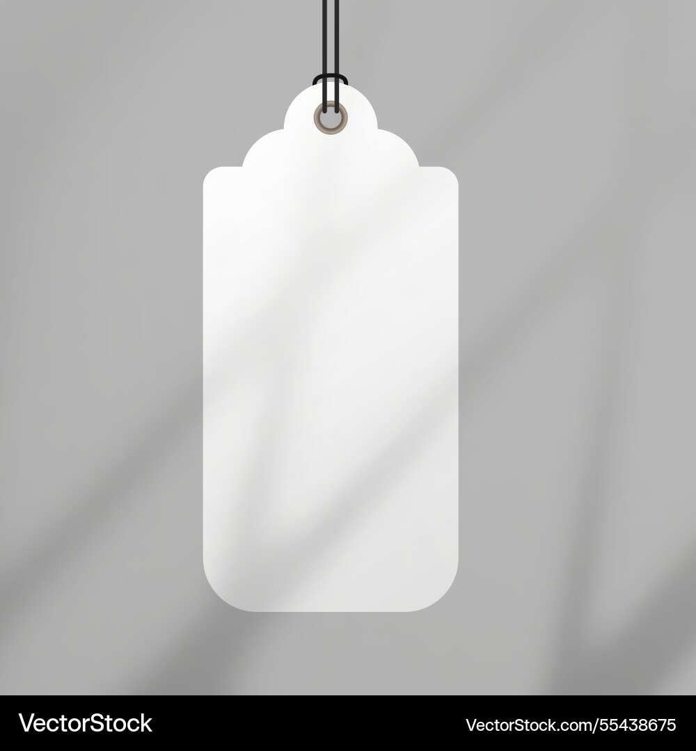 Minimalist blank tag with soft shadow overlay Vector Image