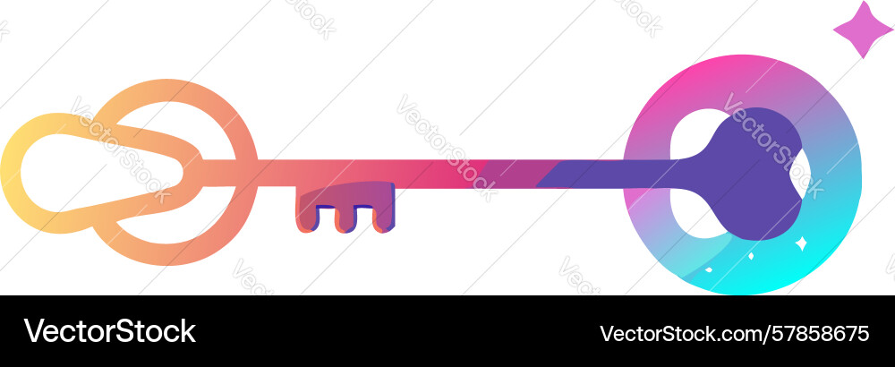 Modern gradient key with sleek design vector image
