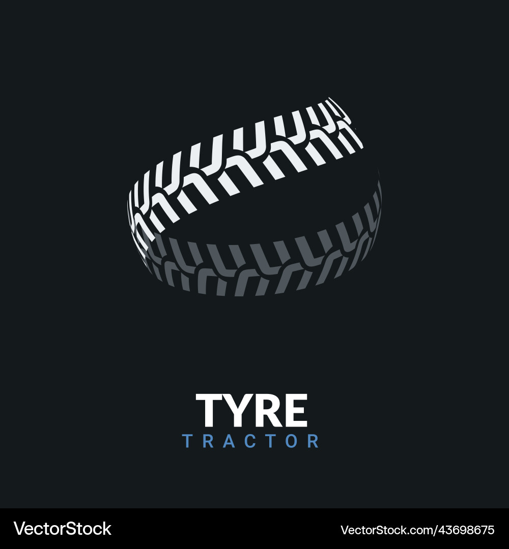 Tire logo tractor design tyre track wheel race Tire logo tractor design tyre track wheel race vector image