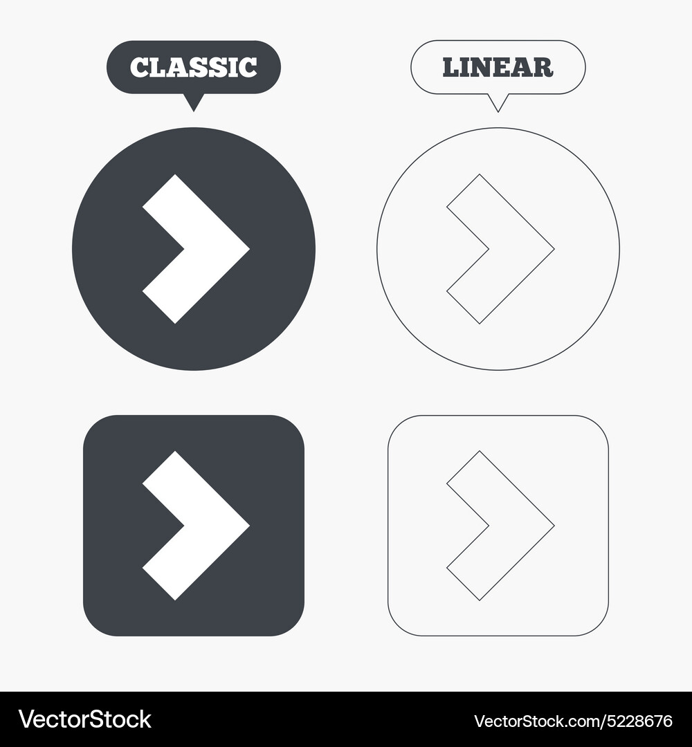 Arrow sign icon next button navigation symbol Vector Image