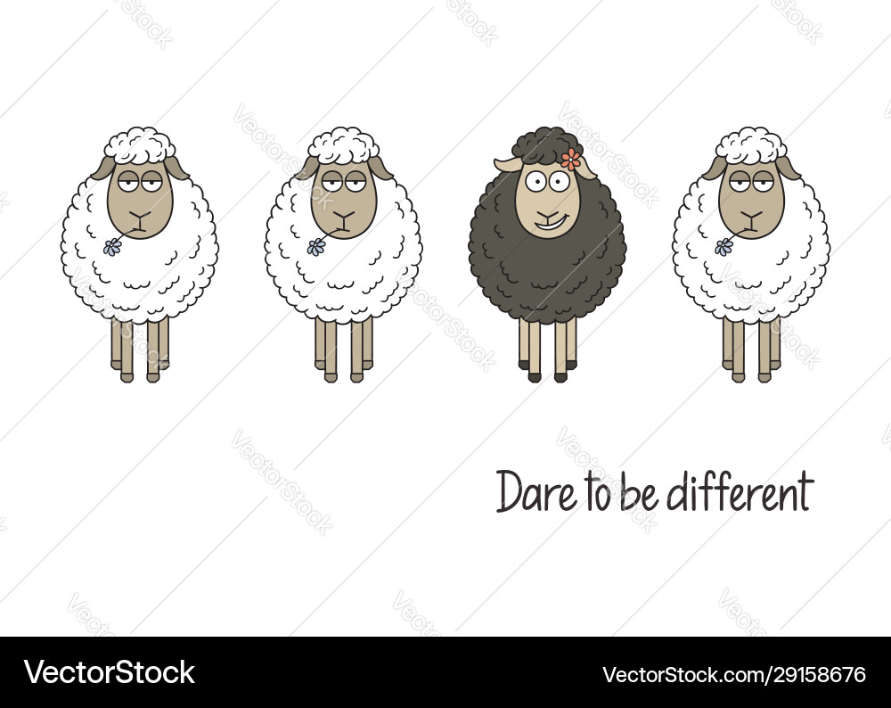 Black sheep Royalty Free Vector Image - VectorStock
