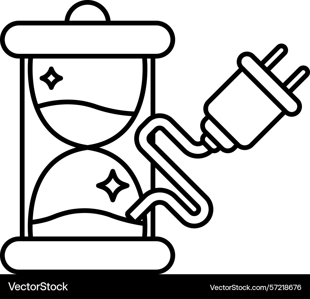 Clock with a plug Clock with a plug Vector Image