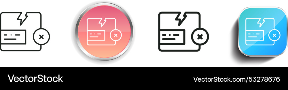 Damage icon thin linear regular and button style vector image