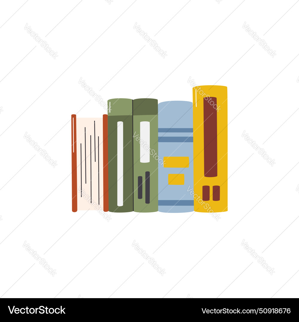Flat style design stack of books isolated Vector Image