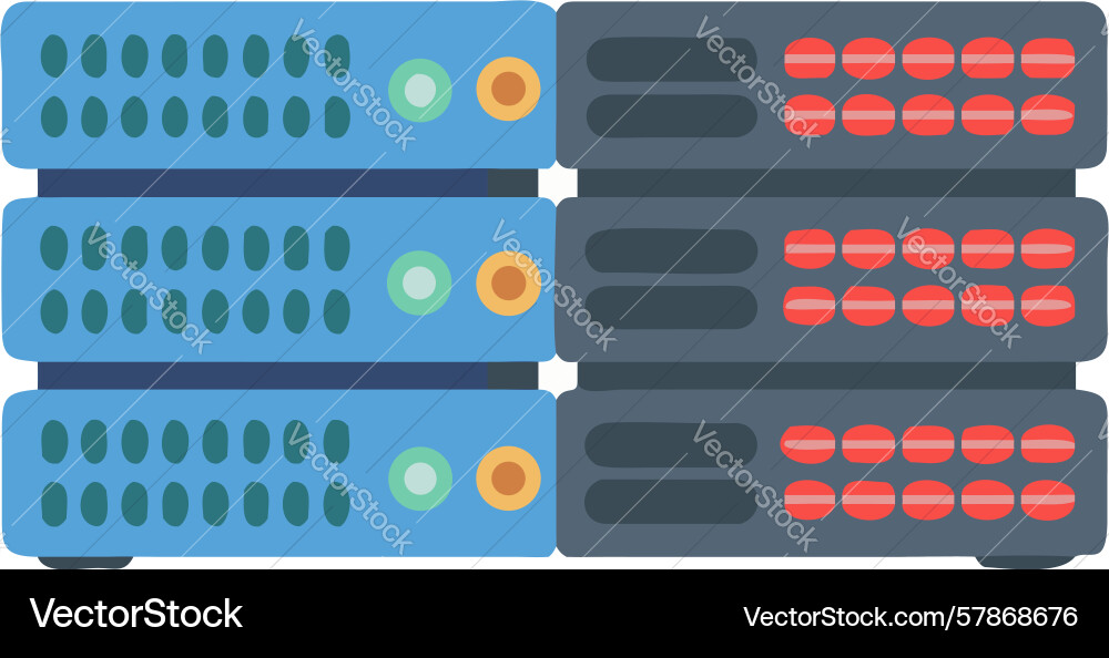 Modern server stack for robust data center vector image